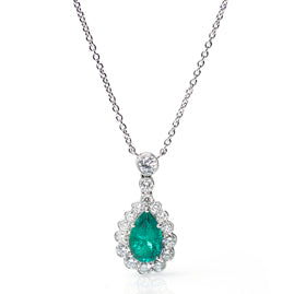 Emerald & Diamond Cluster Pendant