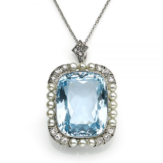 Antique Edwardian Aquamarine Pendant