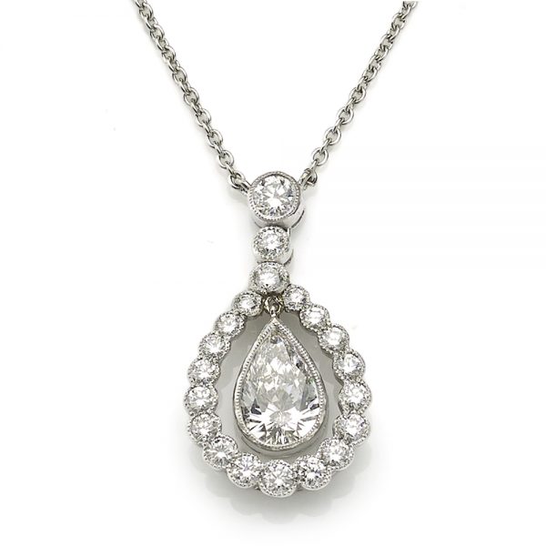 Edwardian Style Diamond Cluster Pendant