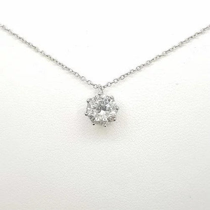 Diamond Solitaire Pendant, 1.10 carat single stone round brilliant cut diamond, eight claw set in 18ct white gold