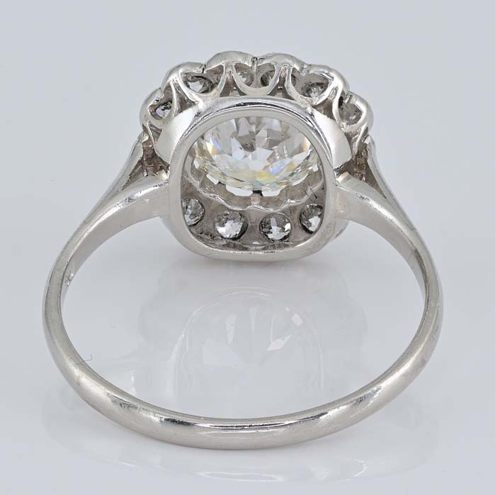 Art Deco Diamond Cluster Engagement Ring, 1.60 carats