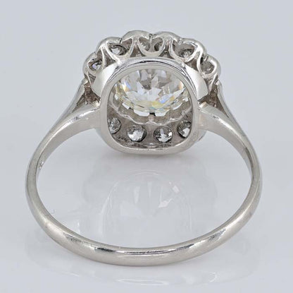 Art Deco Diamond Cluster Engagement Ring, 1.60 carats