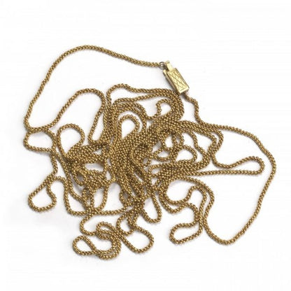 Vintage 18ct Yellow Gold Long Belcher Chain Necklace, with an engraved box clasp, 53 inches long, early 20th century