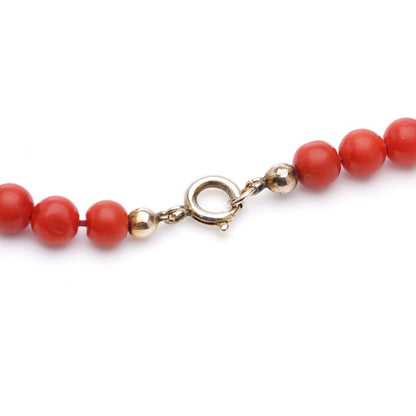 Antique Victorian Coral Bead Necklace with later clasp