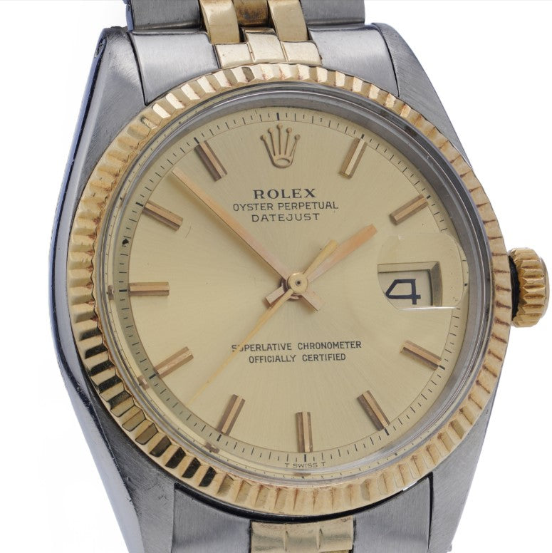 Vintage Rolex Datejust 1601 Steel and Yellow Gold Automatic Watch, Circa 1969