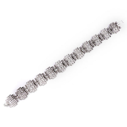Vintage 1940s Diamond Bracelet in 18ct White Gold, 12.74 carats