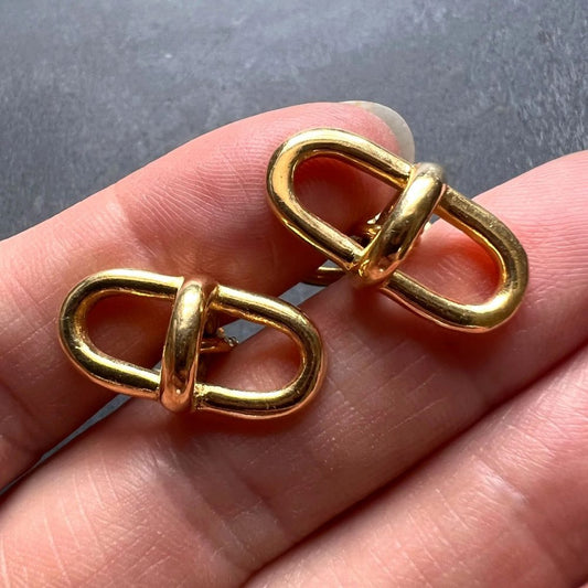 French 18ct Yellow Gold Marine Chain Link Cufflinks