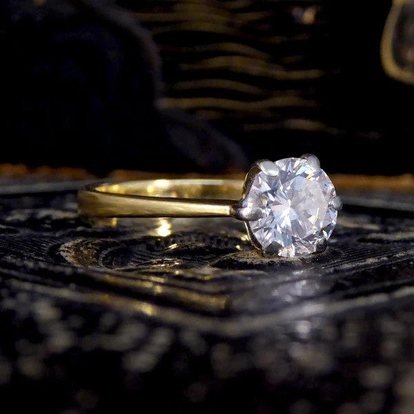 Vintage 1.15ct Diamond Solitaire Engagement Ring in 18ct Yellow Gold