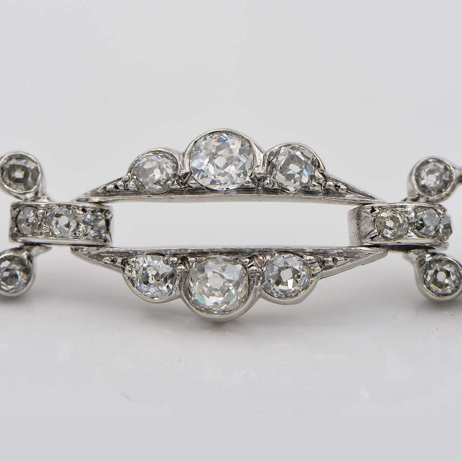 Antique Victorian 8.5ct Old Mine Cut Diamond Link Bracelet