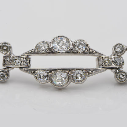Antique Victorian 8.5ct Old Mine Cut Diamond Link Bracelet