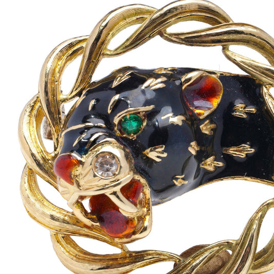 Frascarolo Gold and Enamel Panther Brooch