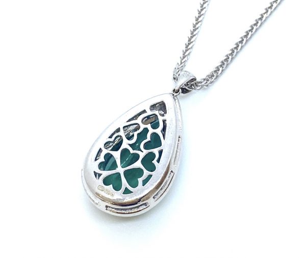 Emerald and Diamond Pear Shaped Cluster Pendant, 8.11 carats