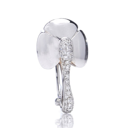 Chaumet 18ct White Gold Diamond Flower Pin Brooch Pendant