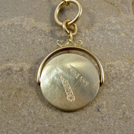 Antique Edwardian Masonic 18ct Yellow Gold Spinner Pendant