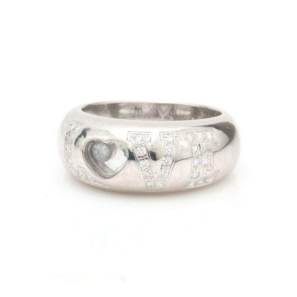 Chopard 18ct White Gold Love Ring set with Diamonds, 0.32 carat total, Made in Switzerland, After 2000, Comes in original Chopard box
