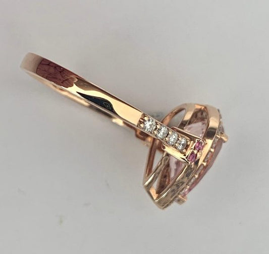 1.82ct Morganite and Diamond Dress Ring, 18ct Rose Gold