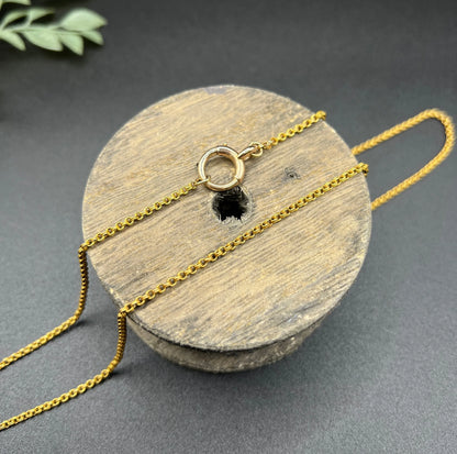 A yellow gold rolo link chain necklace