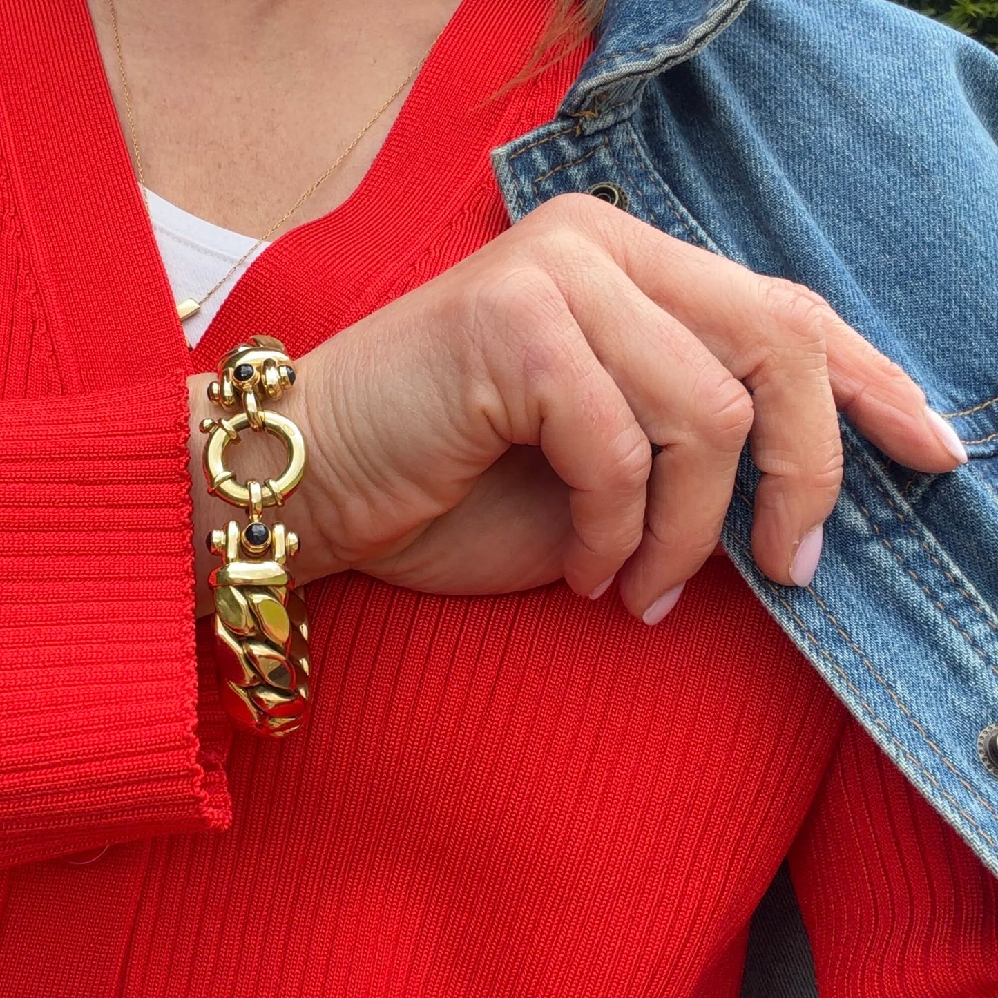 18KT Gold Italian Curb-Link Bracelet