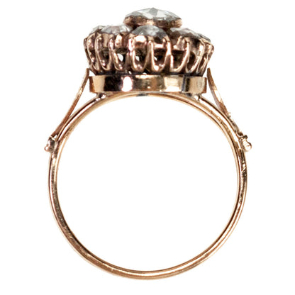 Victorian 18 Carat Yellow Gold Rose-Cut Diamond Cluster Ring