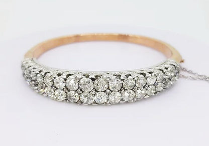 Antique Old Cut Diamond Bangle / Mini Tiara, 11.00 carat total, 18ct white gold