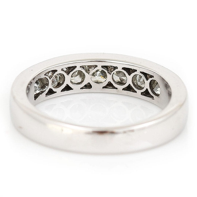 2ct Princess Cut Diamond Seven Stone Half Eternity Band Ring in 18ct White Gold