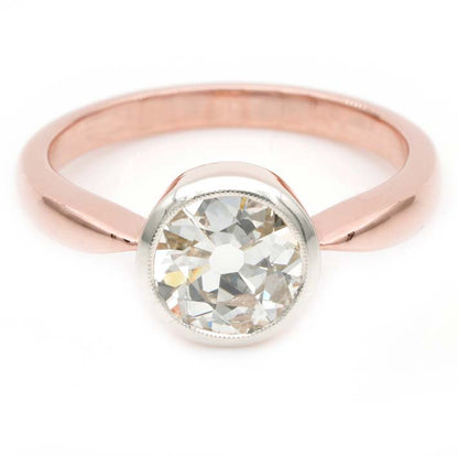 Vintage Old Cut Diamond Solitaire Engagement Ring, Circa 1940s