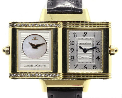 Jaeger LeCoultre Reverso Duetto 18ct Yellow Gold Ladies Manual Watch with Diamonds, Ref 266.1.44