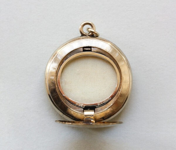 Antique Edwardian Tiffany and Co 20ct Gold Round Locket, set with 1.40cts old cut diamonds, Signed