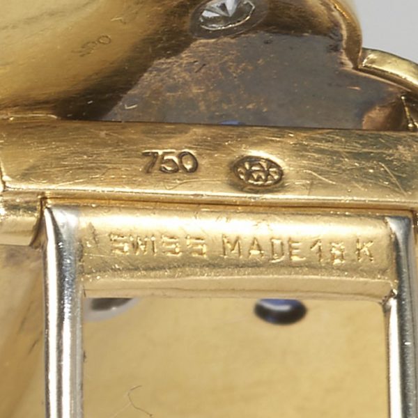 Cartier Vintage Sapphire Diamond and Gold Brooch, Circa 1960