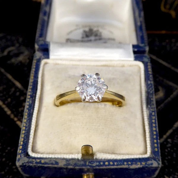 Vintage 1.15ct Diamond Solitaire Engagement Ring in 18ct Yellow Gold