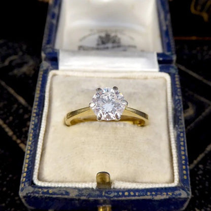Vintage 1.15ct Diamond Solitaire Engagement Ring in 18ct Yellow Gold