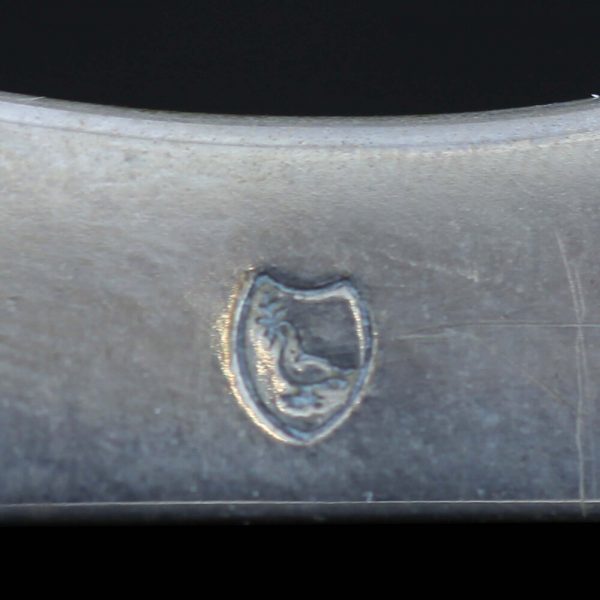 Art Deco Style Vintage Omega Table Desk Clock; black square dial with golden Roman numeral markers and hands, 8-day movement