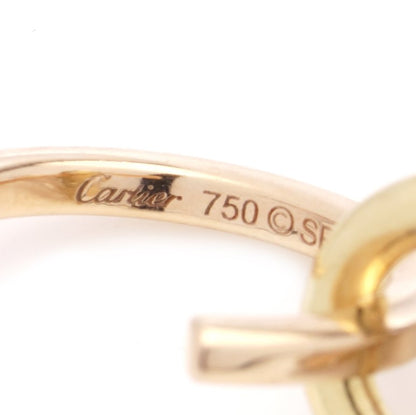 Vintage Cartier Tri Colour Gold Trinity and Diamond Hoop Drop Earrings