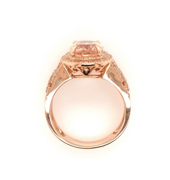 2.54ct Oval Morganite and Diamond Cluster Dress Ring in 18ct Rose Gold