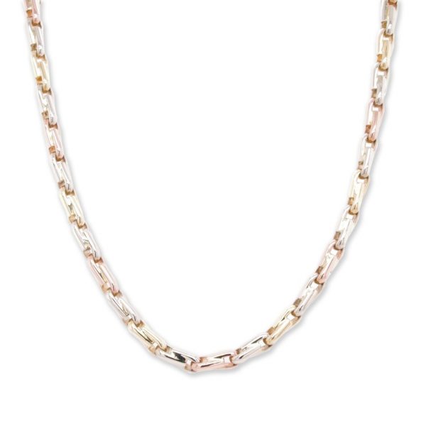Retro Tricolour 18ct Gold Chain Necklace