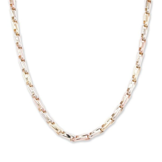 Retro Tricolour 18ct Gold Chain Necklace