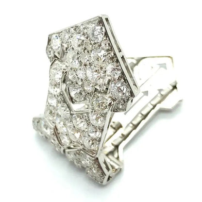 Art Deco 4.50ct Old European Cut Diamond Arrow Clip Brooch in Platinum