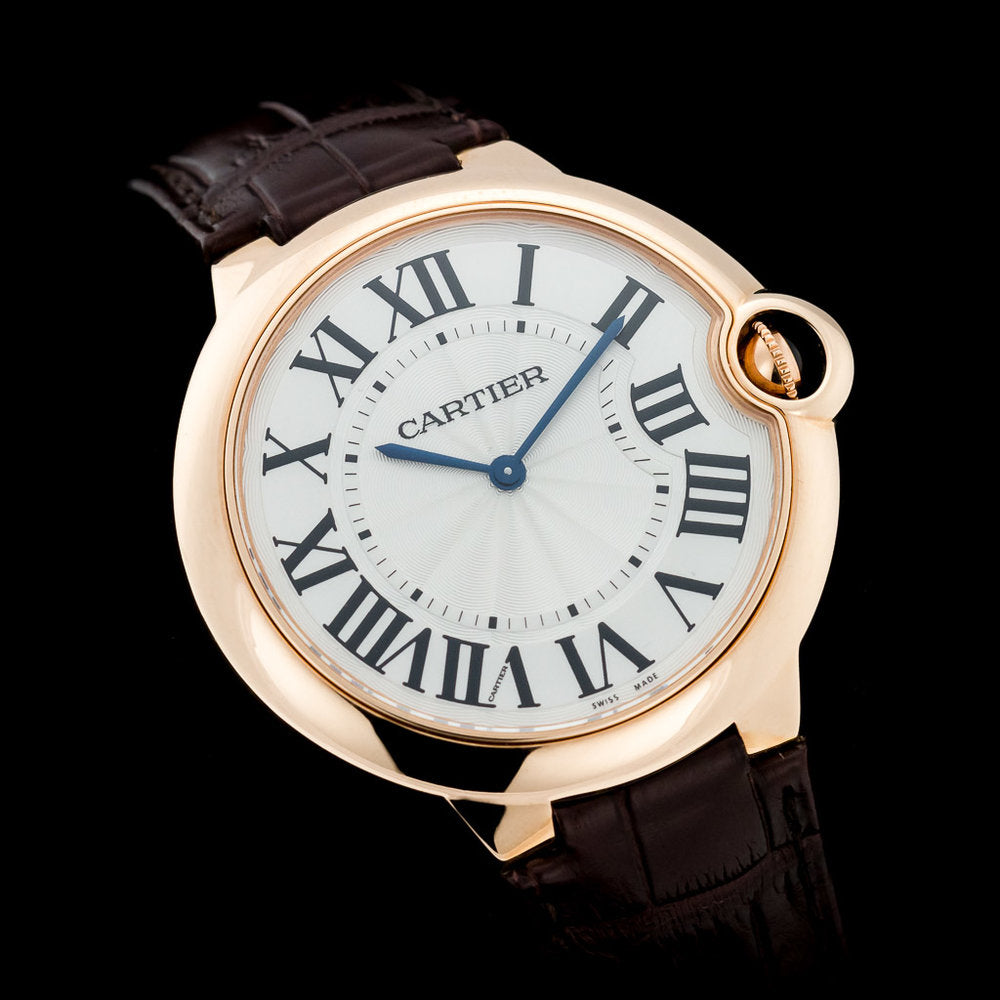 Cartier Ballon Bleu W6920083 Rose Gold 40mm Unworn Automatic Watch on brown leather Cartier strap with original box, instruction manual and stamped warranty