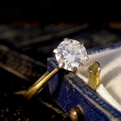 Vintage 1.15ct Diamond Solitaire Engagement Ring in 18ct Yellow Gold