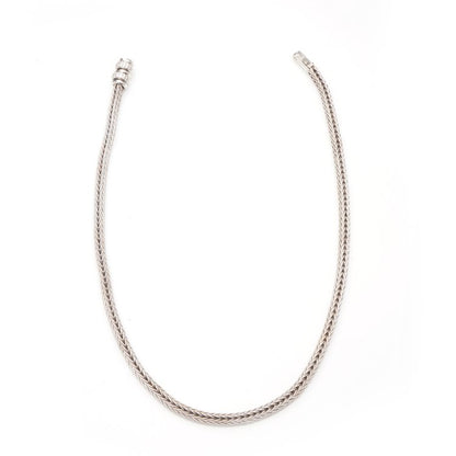 Vintage Italian La Pepita 18ct White Gold Woven Wheat Necklace with 1.08ct Diamond Set Clasp, Circa 1990s