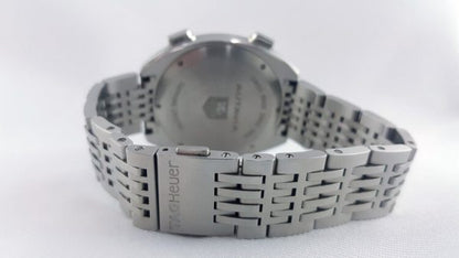 Tag Heuer Autavia Re Edition 42mm Stainless Steel Automatic Chronograph with White Dial; model number CY2110, on a stainless steel bracelet, Circa 2000s. Comes with TAG Heuer box
