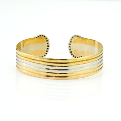 Vintage Cartier 0.74ct Diamond Set Double C Collection De Cartier 18ct Gold Trinity Bangle Bracelet