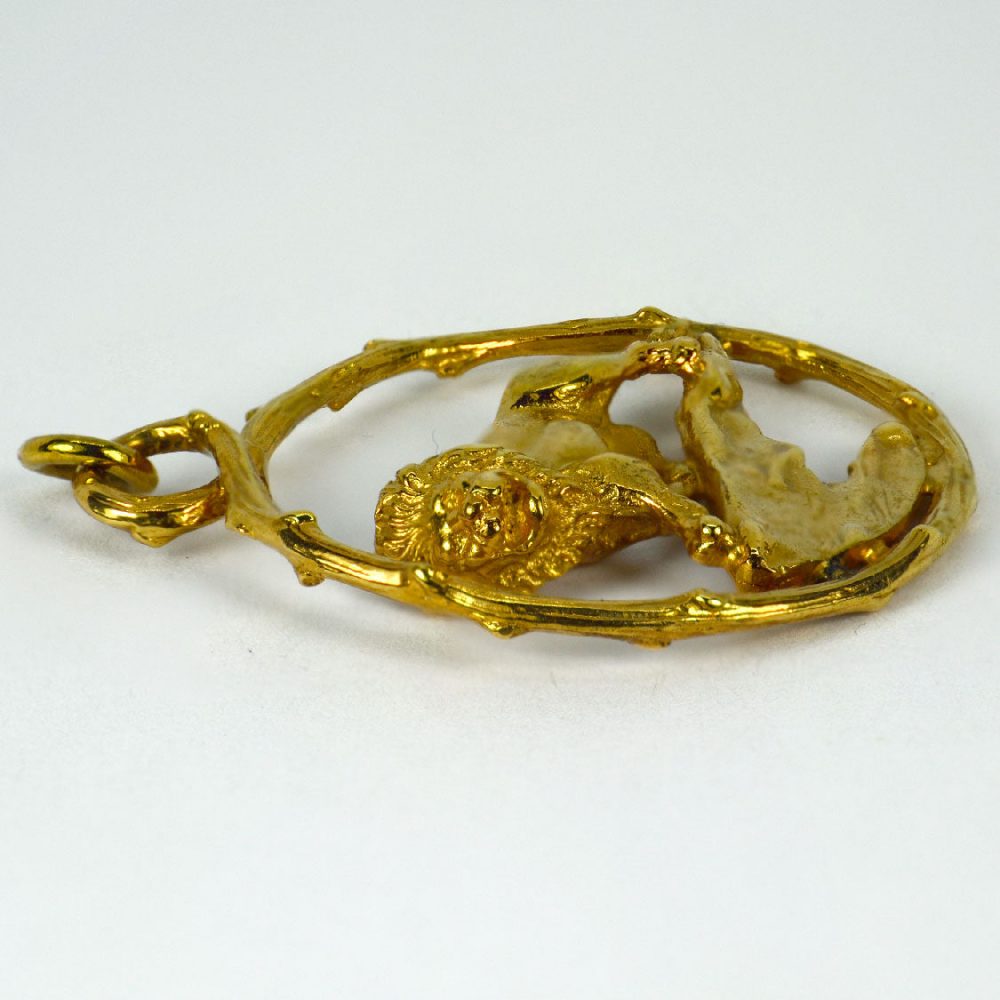 18ct Yellow Gold Lion Charm Pendant