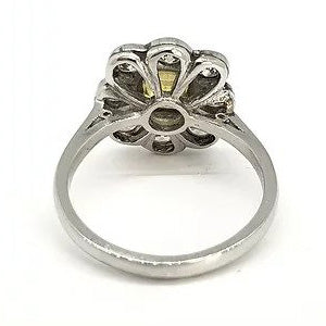 1.25ct Yellow Sapphire and Diamond Floral Cluster Ring