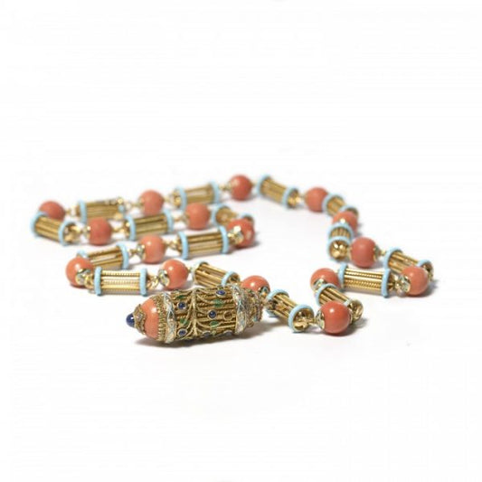 Cazzangia Gold Necklace and Earrings Suite, Circa 1960