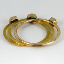 Antique Emerald Gimmel Fede Trilogy Ring