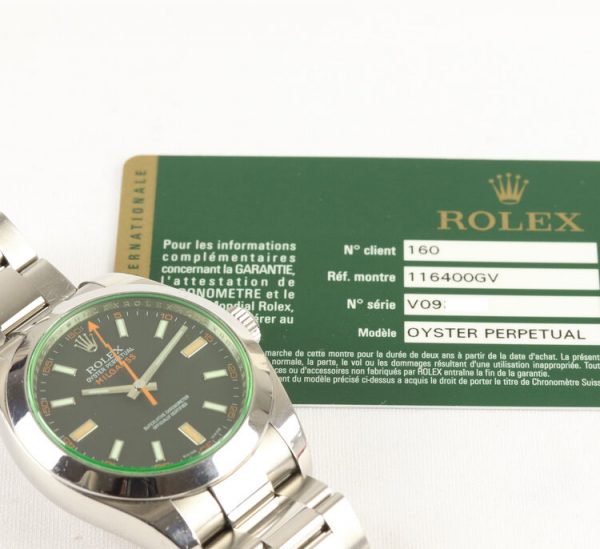 Rolex Milgauss Green Crystal 40mm Steel Automatic 116400GV