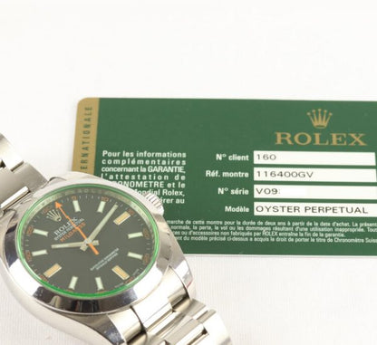 Rolex Milgauss Green Crystal 40mm Steel Automatic 116400GV