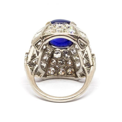 Vintage 9.10ct Sapphire and Diamond Bombé Ring