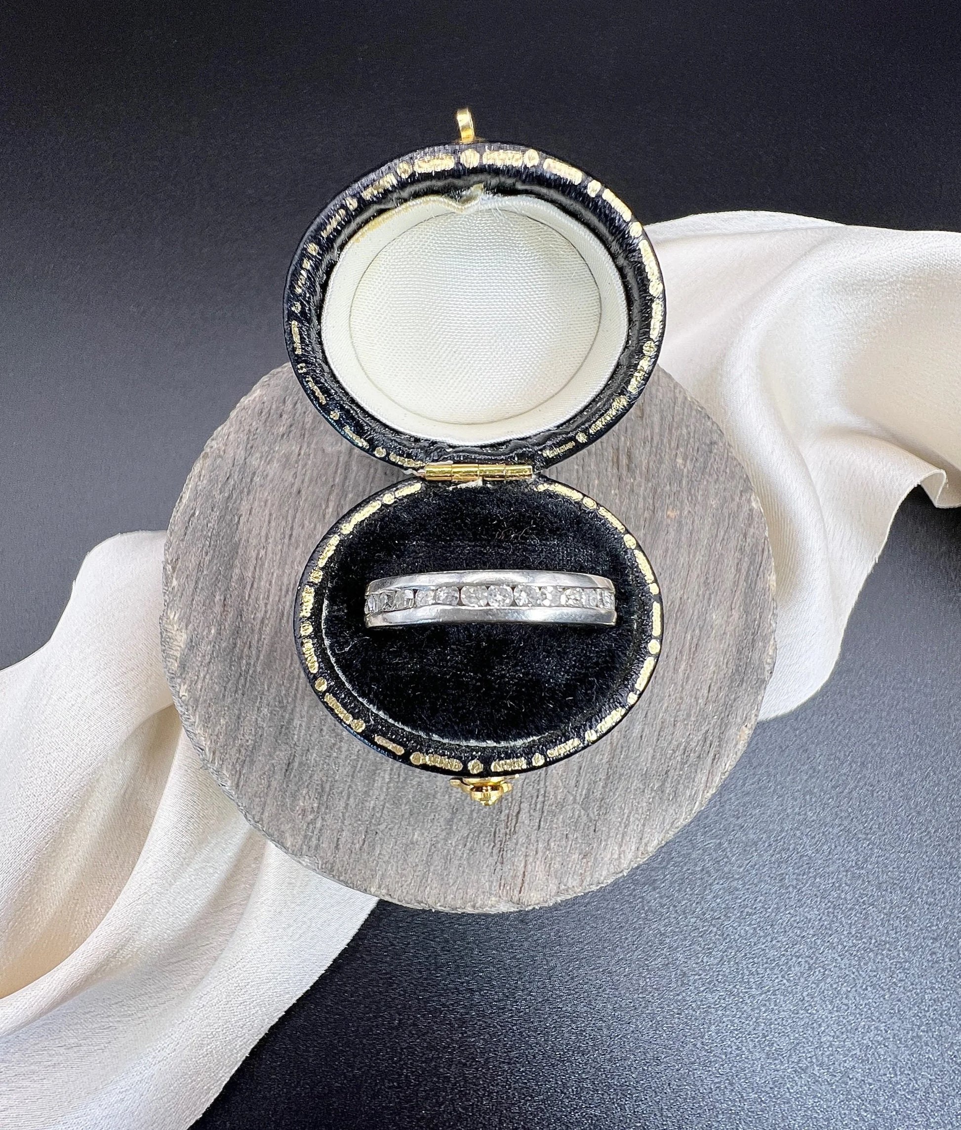 Vintage Platinum Brilliant Cut Diamond Full Eternity Ring, Circa 1980